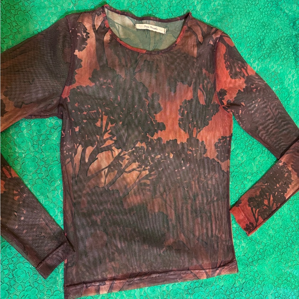 Free People Multicolor Mesh Top